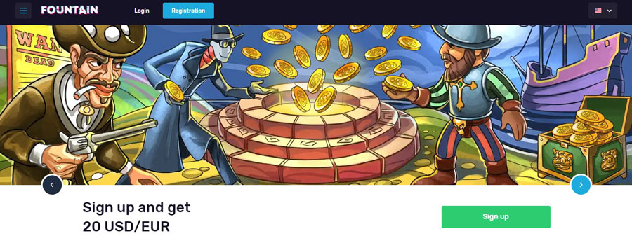 € 20 bonusu bez vkladu za registraci v Fontan Casino