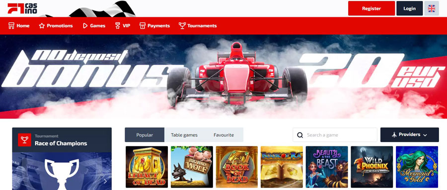Bonus Bez Vkladu € 20 za registraci v F1 Casino Club