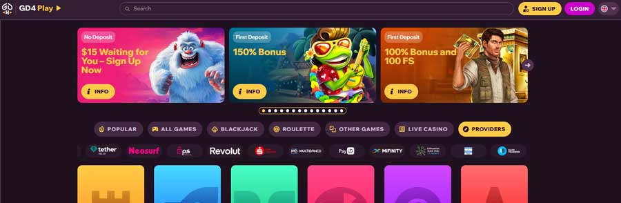 Gd4play Casino 15 EURO no deposit bonus, promo code