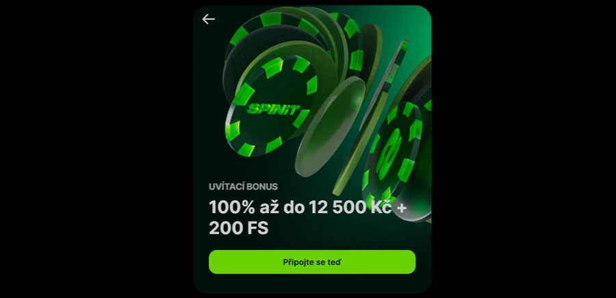 Spinit: 100% + 200FS za První Vklad