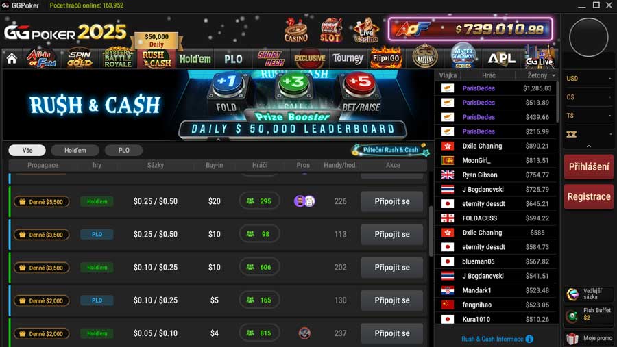 Rush&Cash – Rychlý Poker s Možností Vydělat Extra Peníze