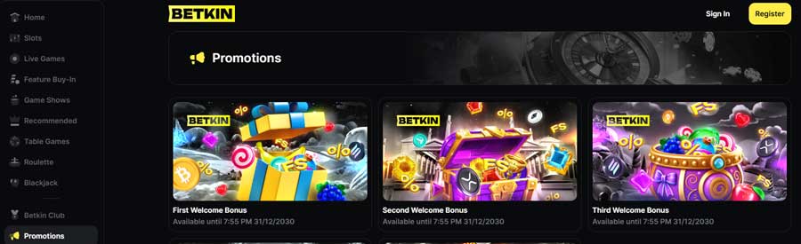 Betkin: 100% + 100FS za První Vklad