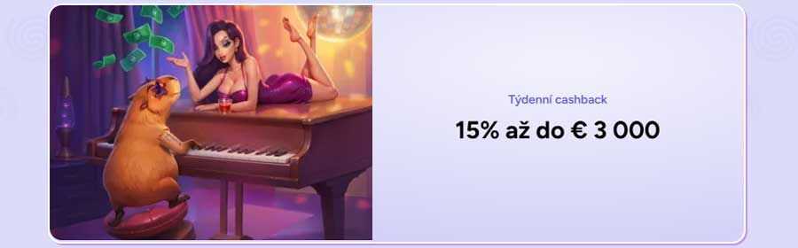 Spinbara: Cashback Kasino až 15%